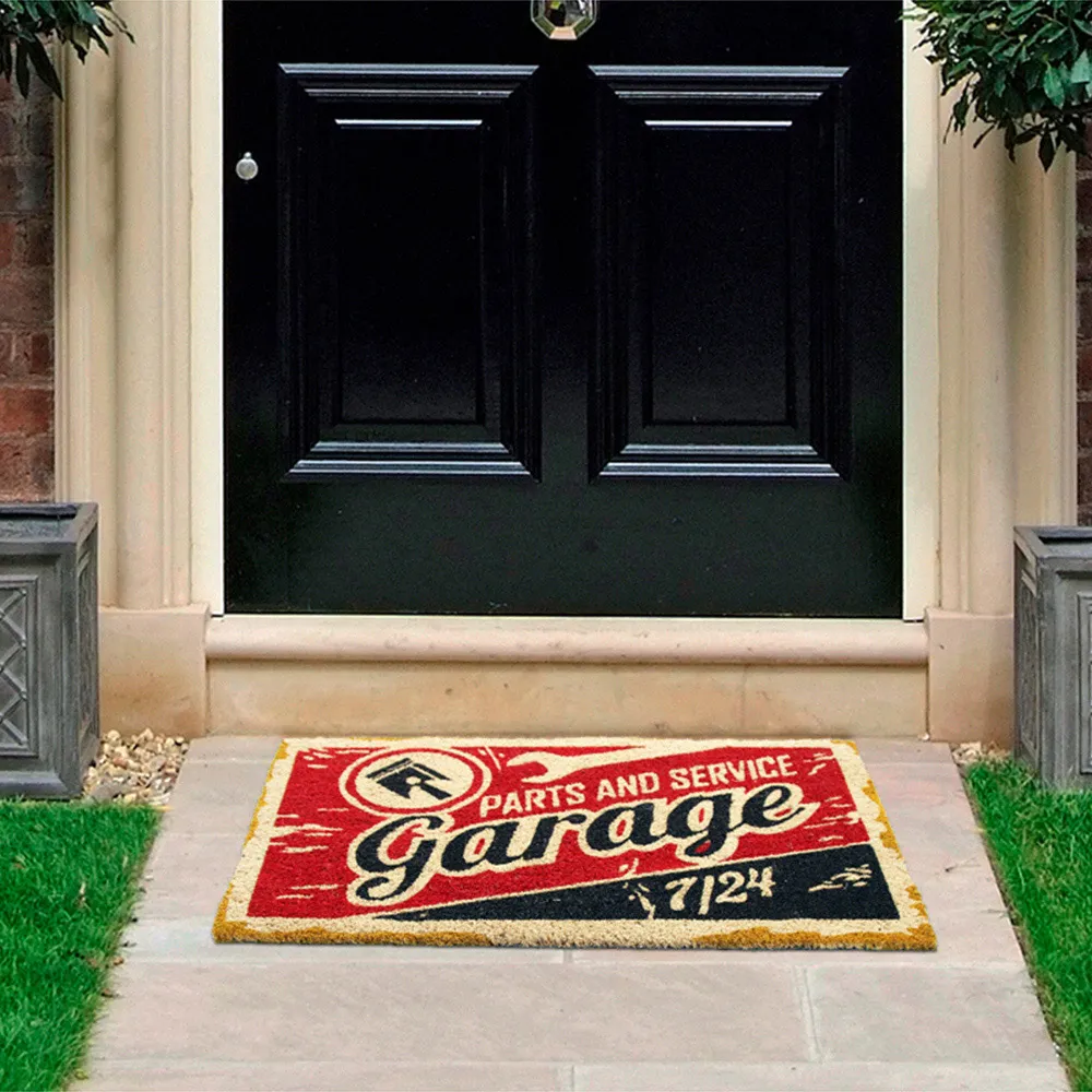 The Garage Coir Door Mat - Natural