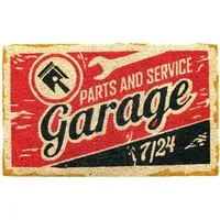The Garage Coir Door Mat - Natural