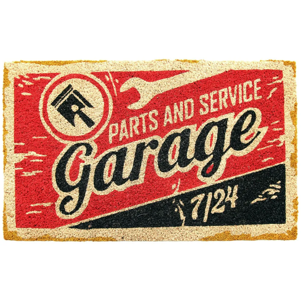 The Garage Coir Door Mat - Natural