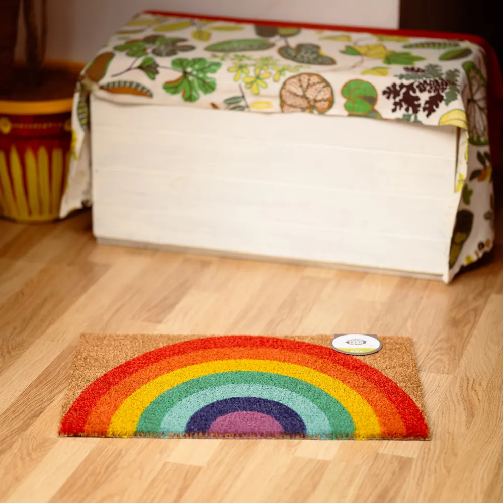 The Rainbow Coir Door Mat - Natural