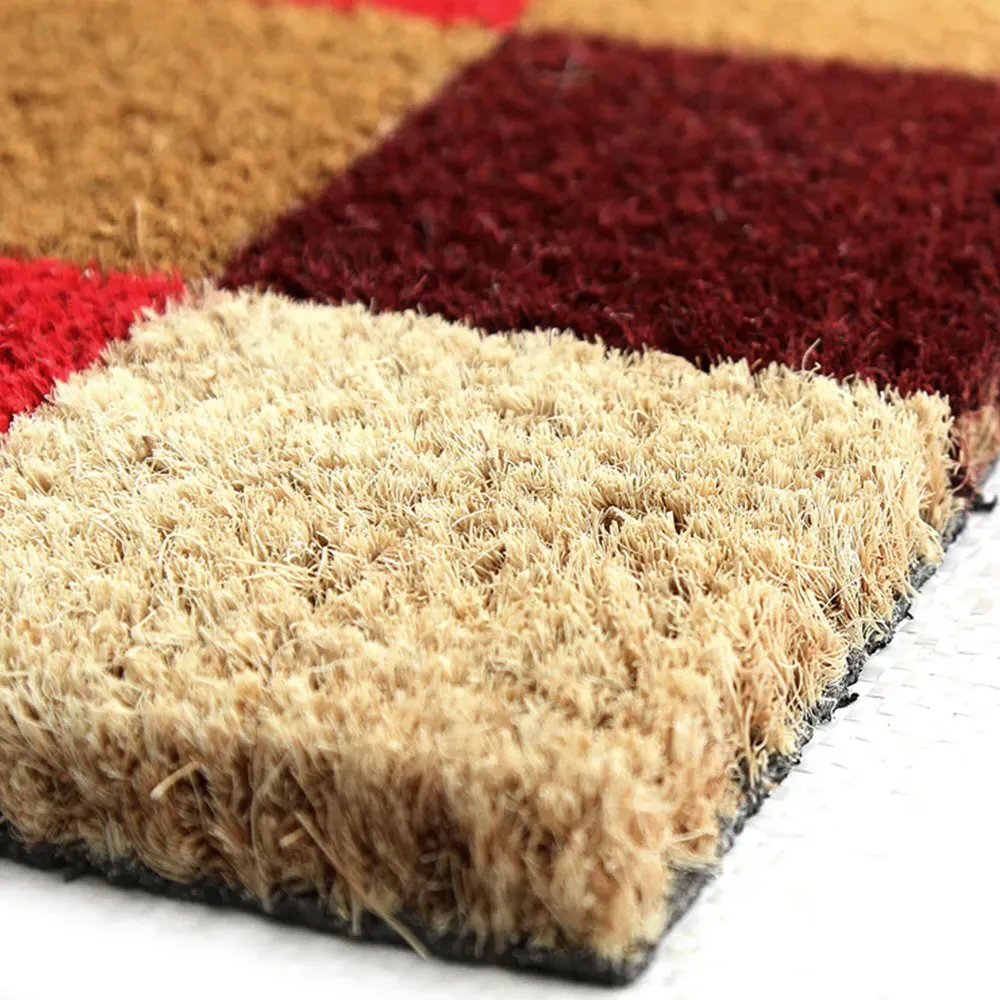 Vintage Checks Coir Door Mat - Natural