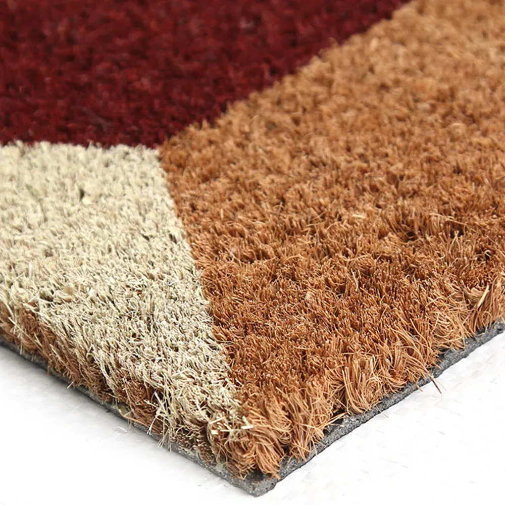 Vintage Cubes Coir Door Mat - Natural
