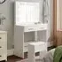 2 Drawer Dressing Table Set with LED Mirror - White