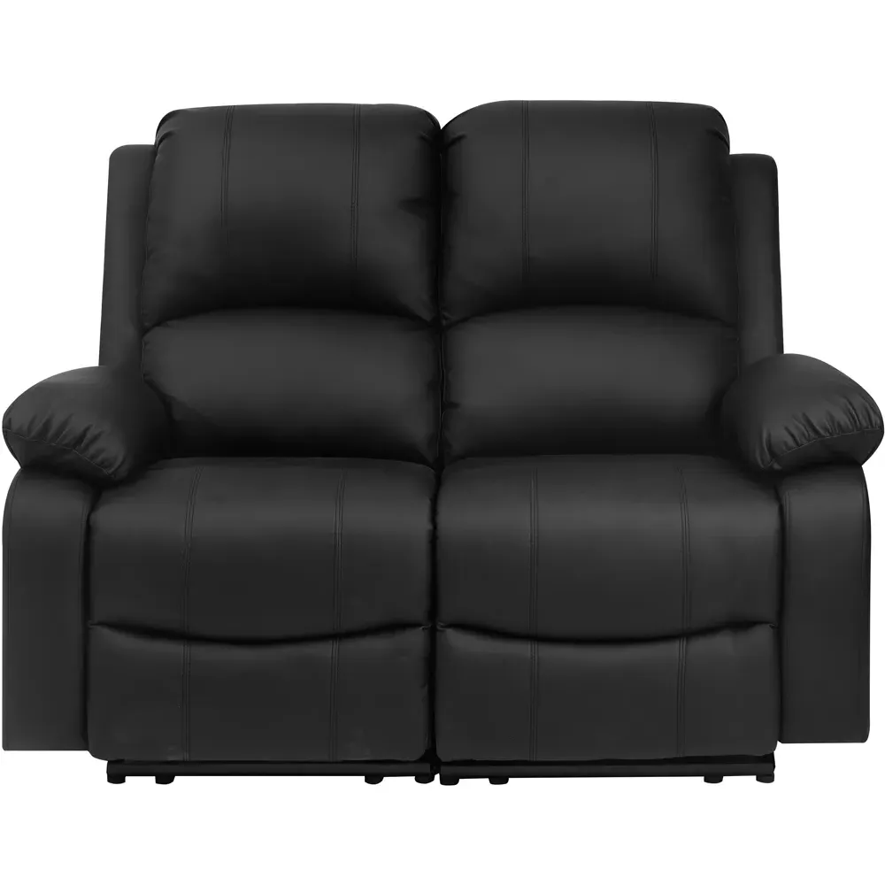 2-Seater Electric Recliner Sofa - Black, PU Leather