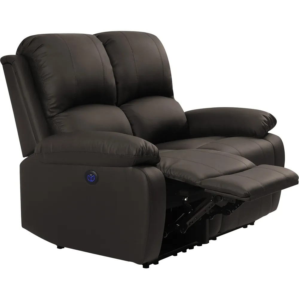 2-Seater Electric Recliner Sofa - Brown, PU Leather