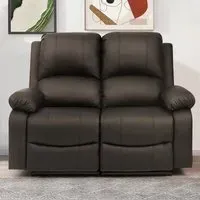 2-Seater Electric Recliner Sofa - Brown, PU Leather