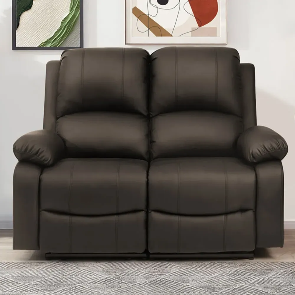 2-Seater Electric Recliner Sofa - Brown, PU Leather