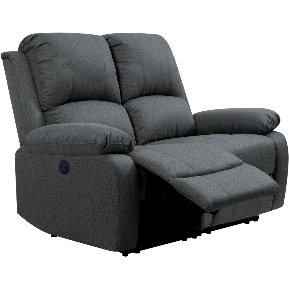 2-Seater Electric Recliner Sofa - Dark Grey, Linen