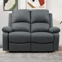 2-Seater Electric Recliner Sofa - Dark Grey, Linen