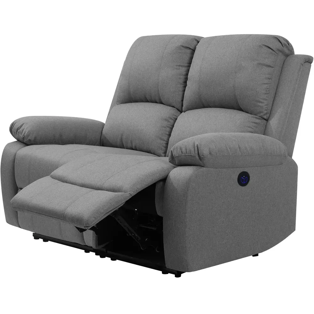 2-Seater Electric Recliner Sofa - Light Grey, Linen
