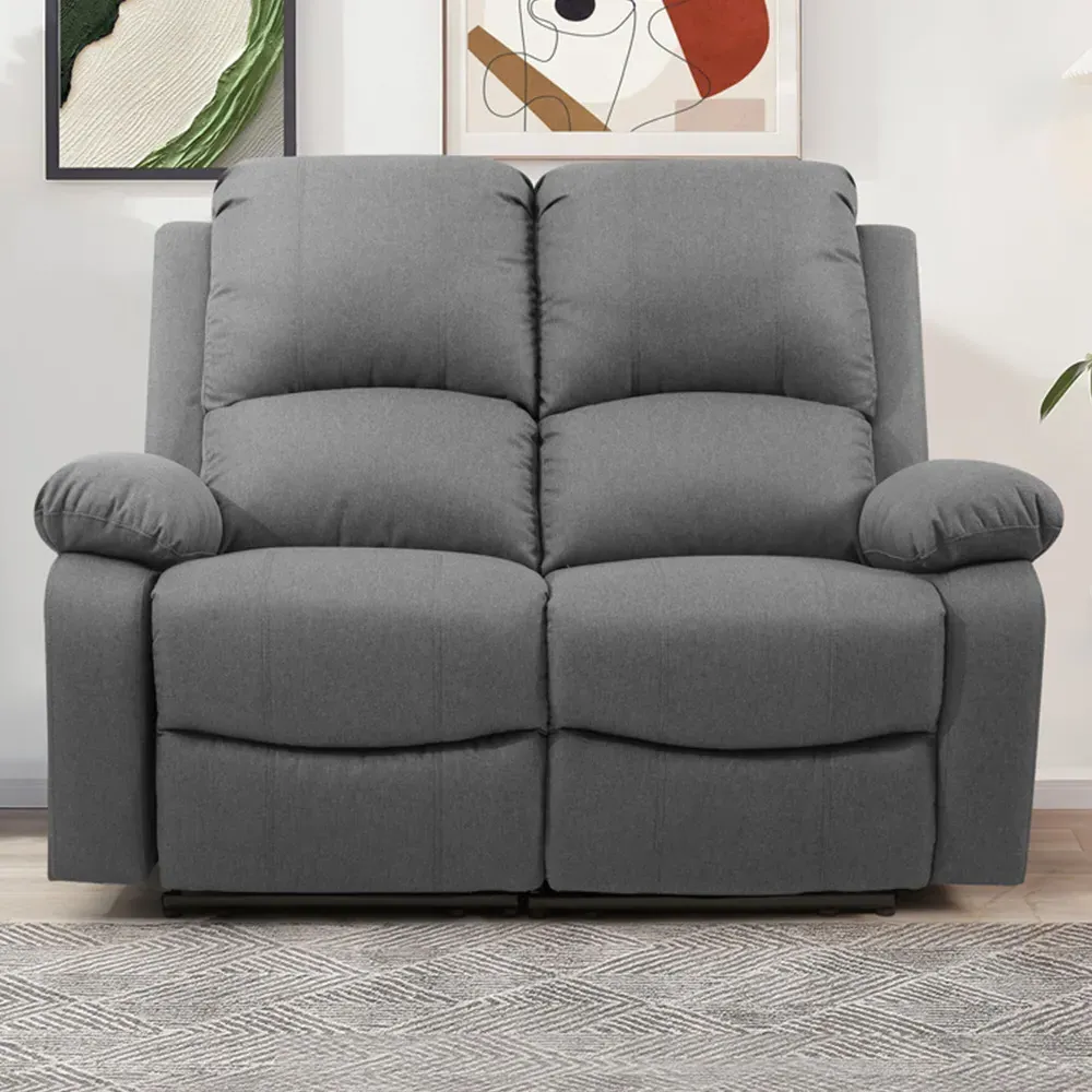 2-Seater Electric Recliner Sofa - Light Grey, Linen