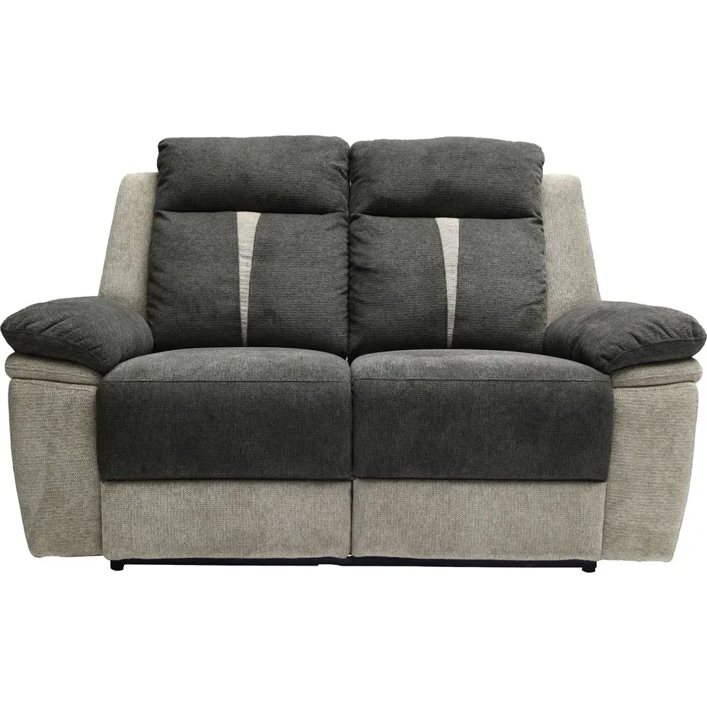 2-Seater Manual Recliner Sofa - Grey
