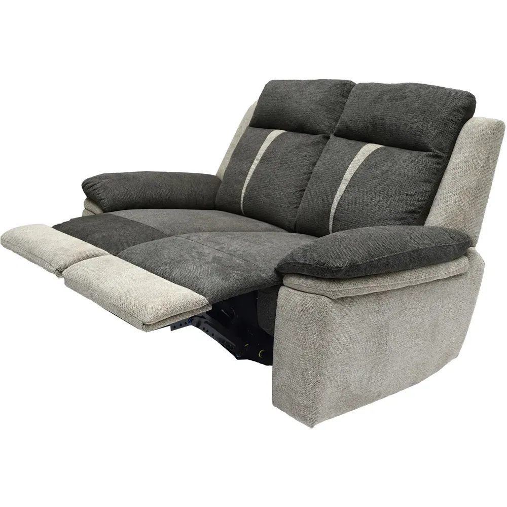 2-Seater Manual Recliner Sofa - Grey