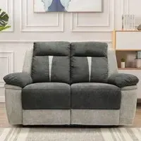 2-Seater Manual Recliner Sofa - Grey