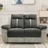 2-Seater Manual Recliner Sofa - Grey