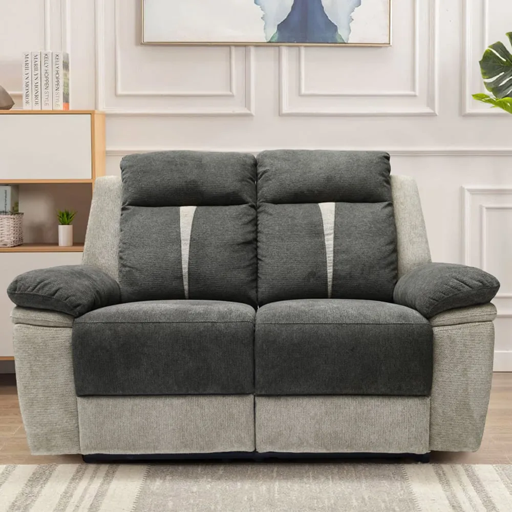 2-Seater Manual Recliner Sofa - Grey image