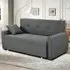 2-Seater Pull Out Sofa Bed - Grey, Linen