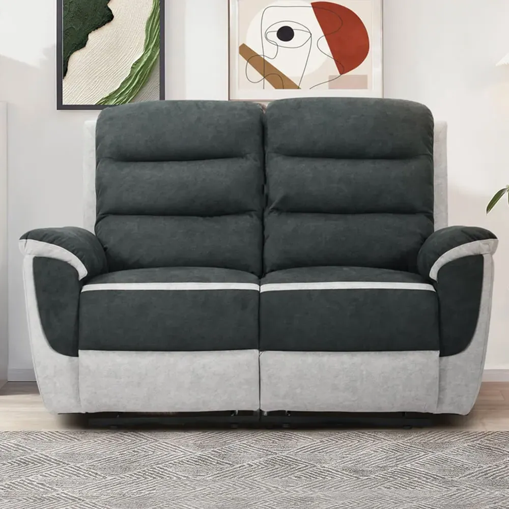 2-Seater Recliner Sofa - Two Tone Grey, Fabric image