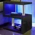 2 Shelf S-Shaped LED Side Table - Black