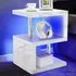 2 Shelf S-Shaped LED Side Table - White Marble Effect