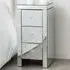 3 Drawer Bedside Table with Crystal Handles - Silver, Mirrored
