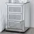 3 Drawer Diamond Crystal Bedside Table - Silver, Mirrored
