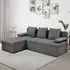 3-Seater L-Shaped Corner Sofa Bed with Storage - Grey, Linen