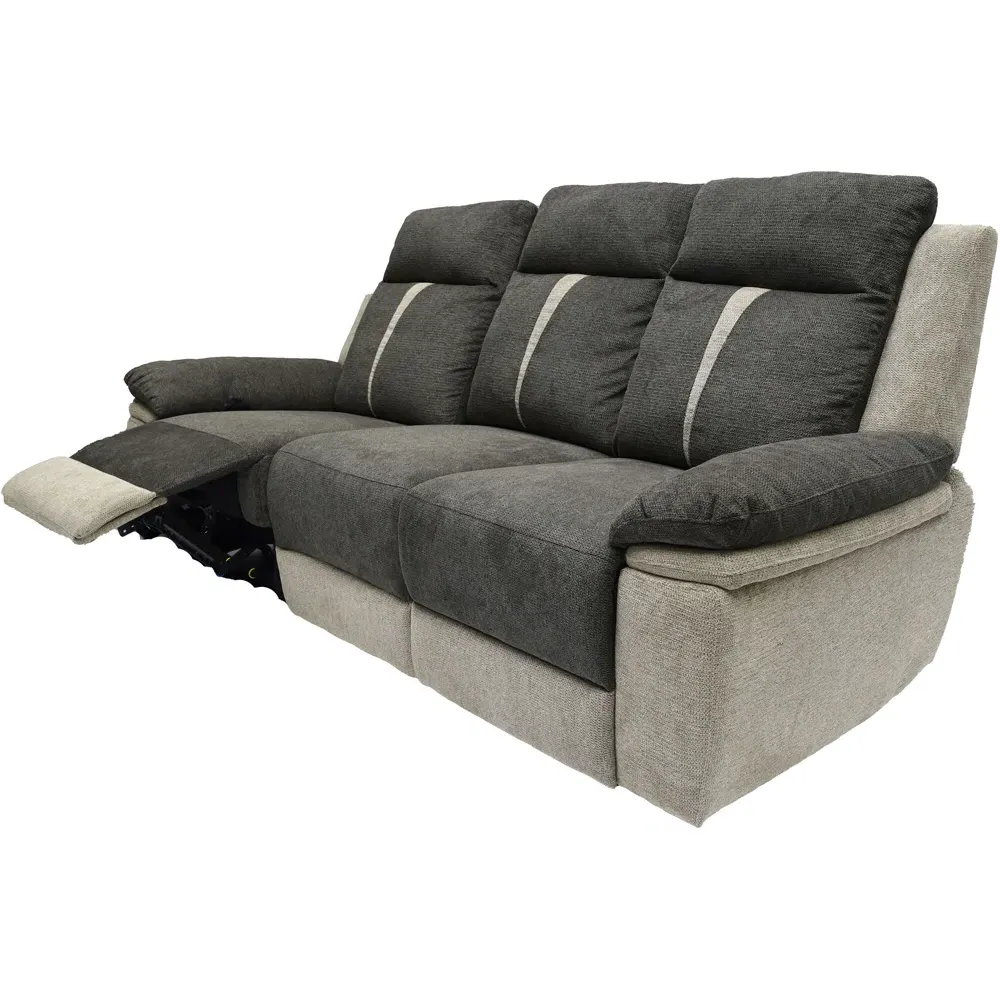 3-Seater Manual Recliner Sofa - Grey