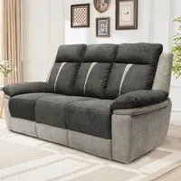 3-Seater Manual Recliner Sofa - Grey