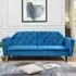 3-Seater Tufted Sofa Bed - Blue, Velvet