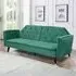 3-Seater Tufted Sofa Bed - Green, Velvet