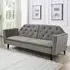 3-Seater Tufted Sofa Bed - Grey, Velvet