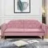 3-Seater Tufted Sofa Bed - Pink, Velvet