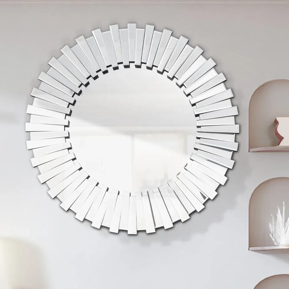 3D Sunburst Round Mirror 80cm