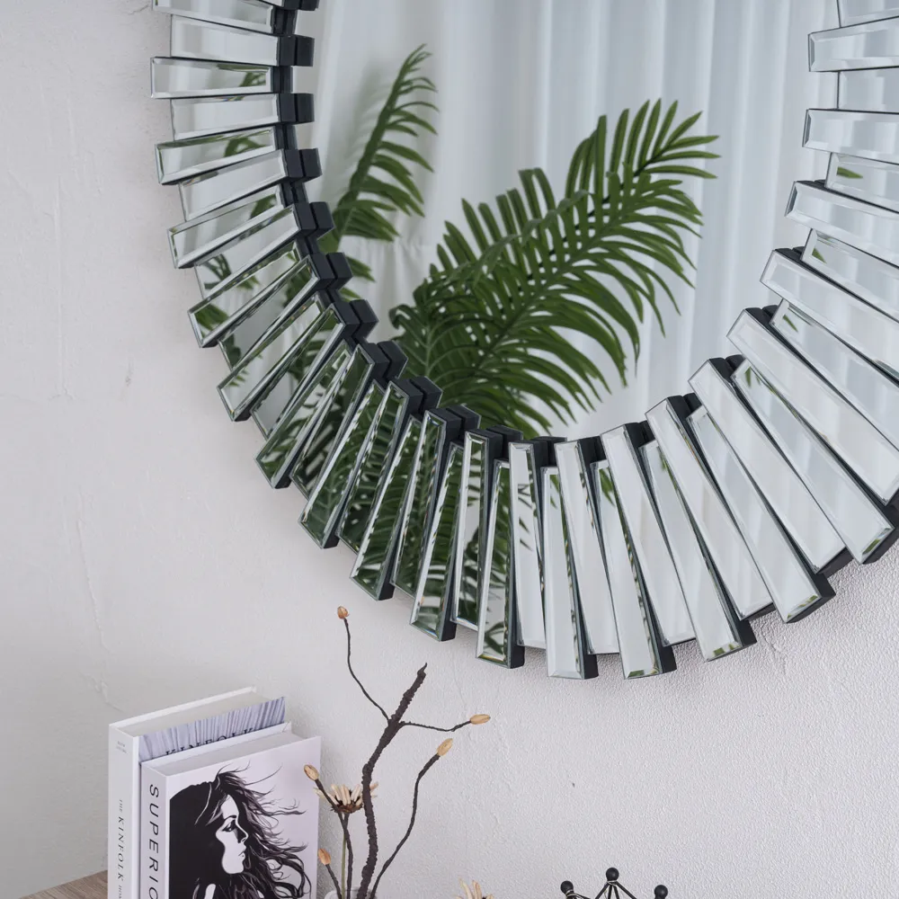 3D Sunburst Round Mirror 80cm