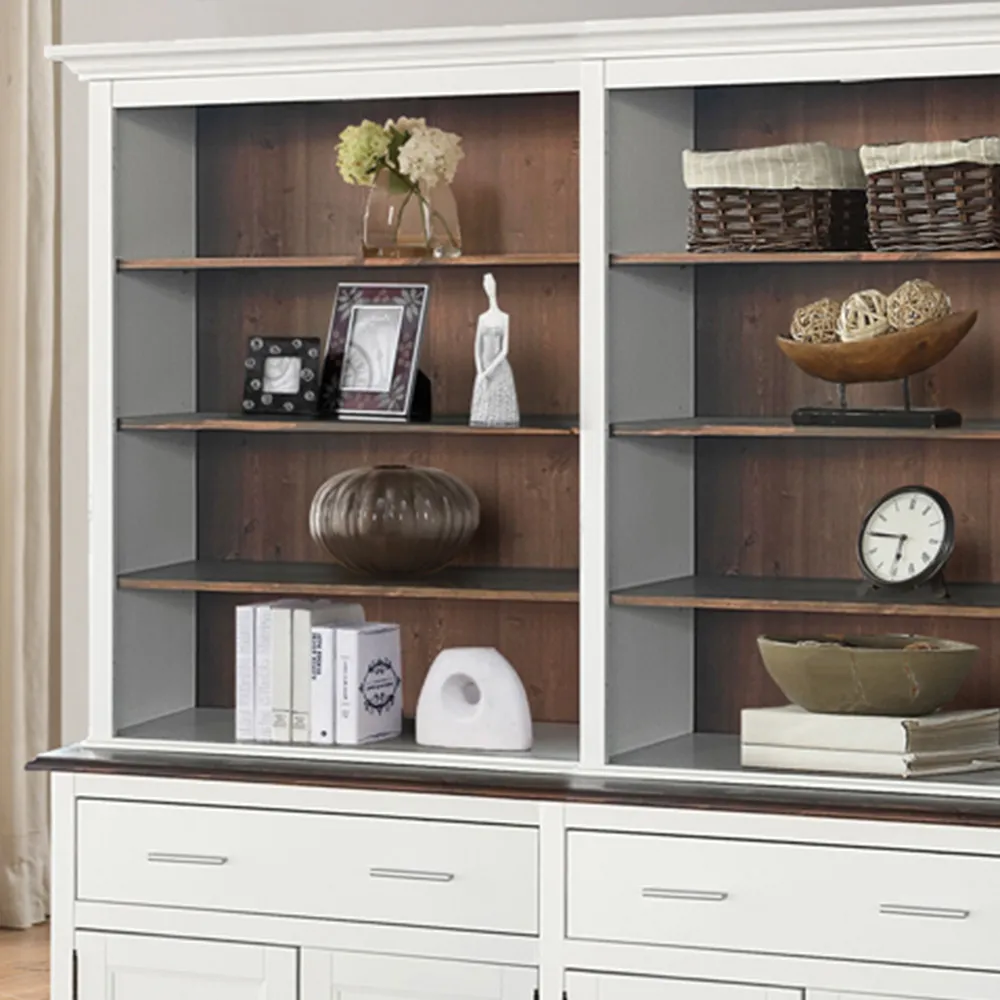 4 Door 2 Drawer Display Dresser with Shelves - White, Wood