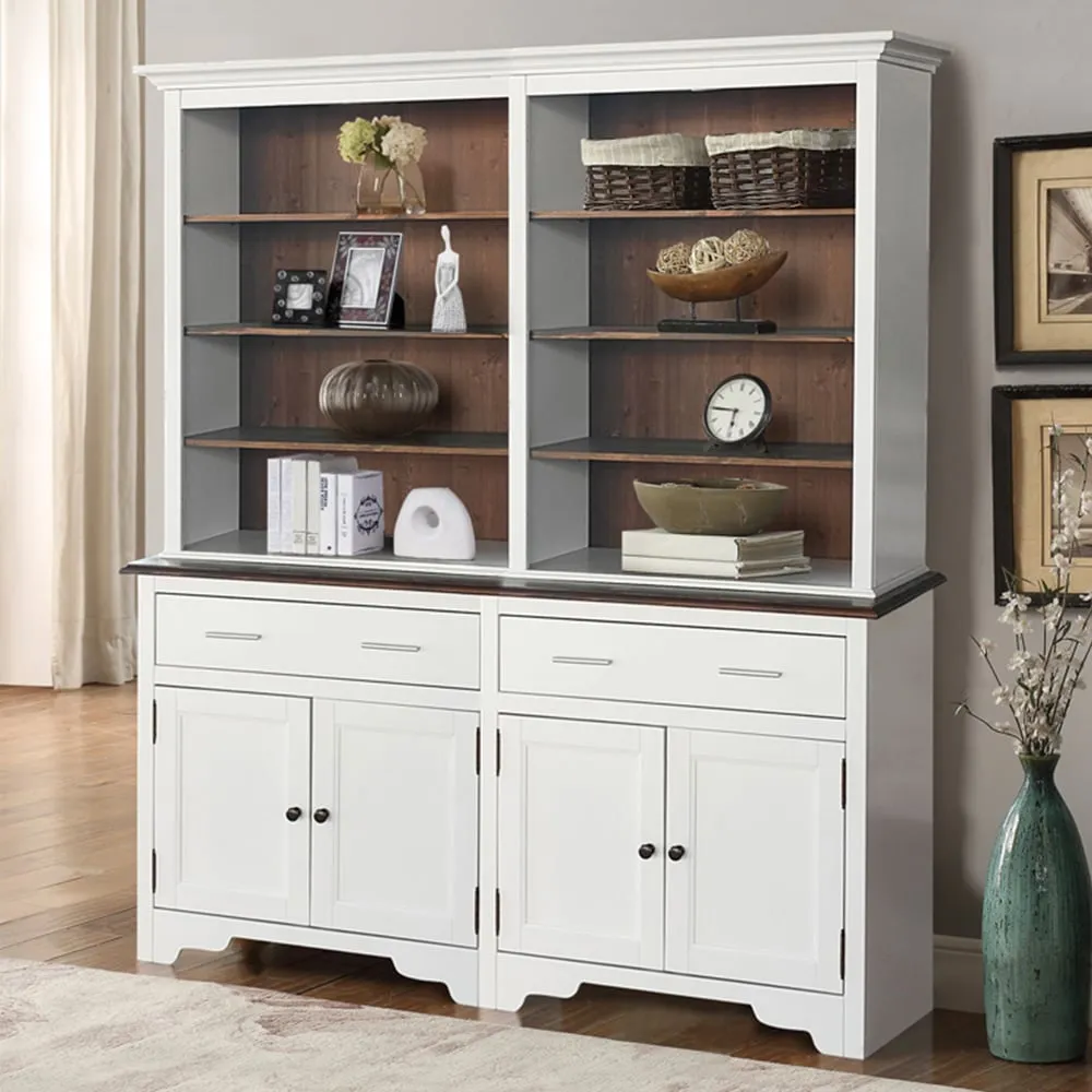 4 Door 2 Drawer Display Dresser with Shelves - White, Wood image