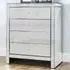4 Drawer Mirrored Chest of Drawers - Silver