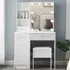 5 Drawer Dressing Table Set with Sliding LED Mirror - White