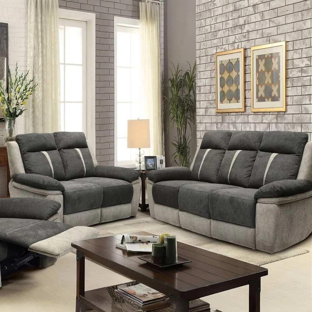 5 Seater Recliner Sofa Set - Grey image