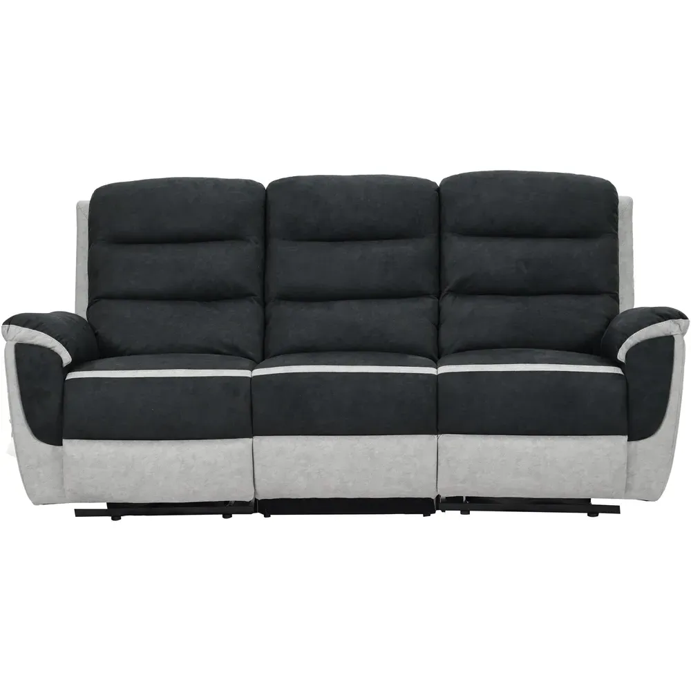 5-Seater Recliner Sofa Set - Two Tone Grey, Fabric