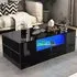 5 Shelf 2 Drawer Coffee Table with LED - Black, High Gloss
