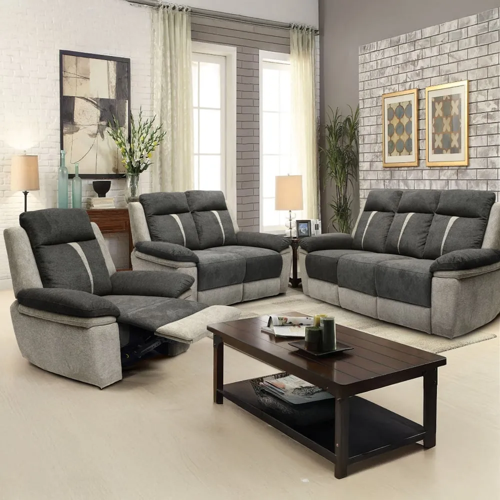 6 Seater Recliner Sofa Set - Grey