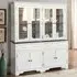 8 Door 2 Drawer Display Dresser with Glass Panels - White