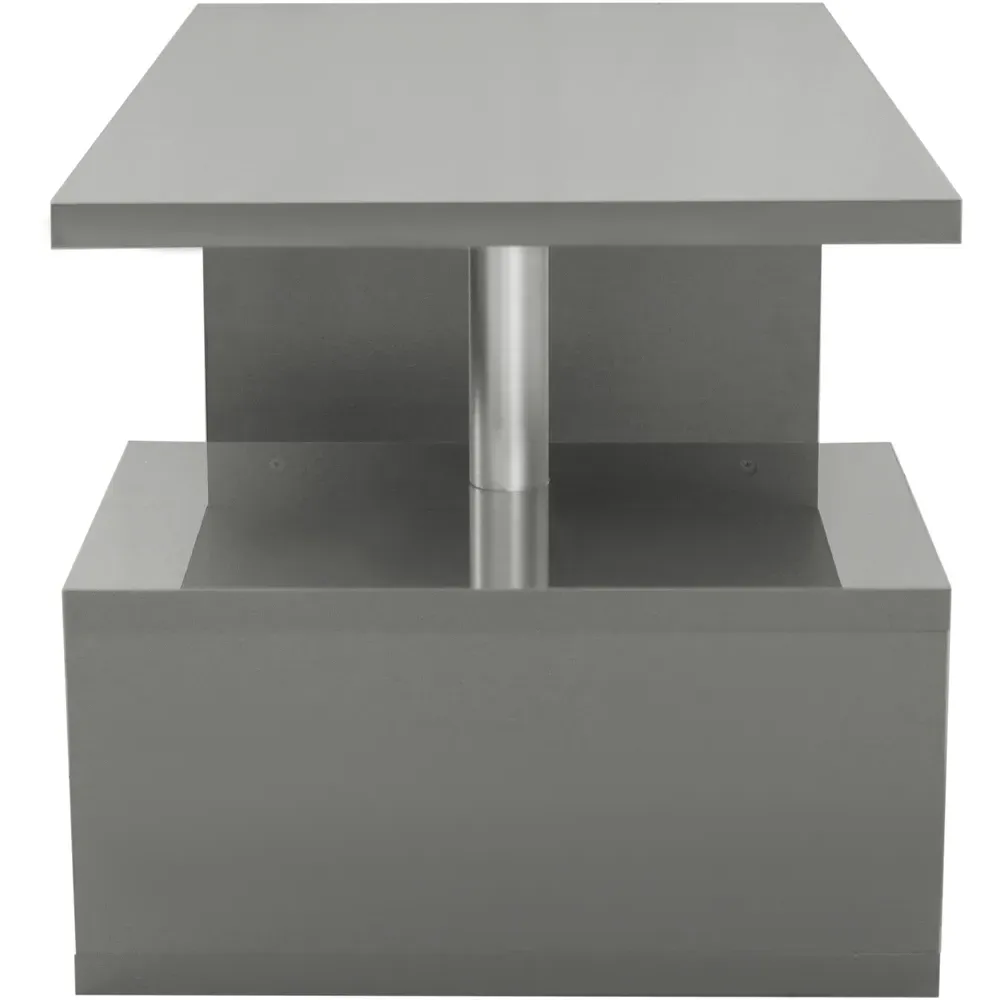 Abstract LED Coffee Table with Storage - Grey