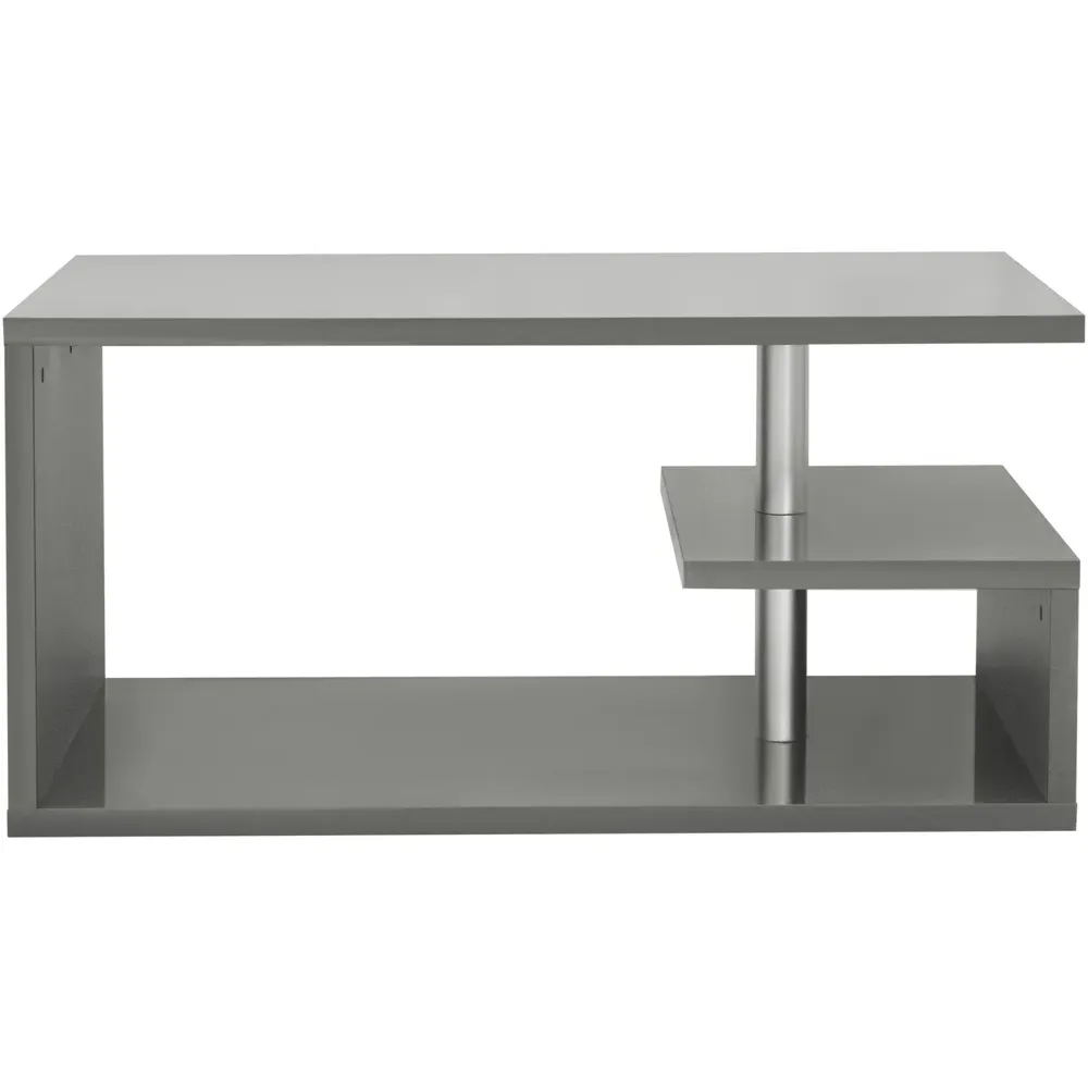 Abstract LED Coffee Table with Storage - Grey
