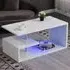Abstract LED Coffee Table with Storage - White