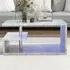 Abstract LED Coffee Table with Storage - White Marble Effect