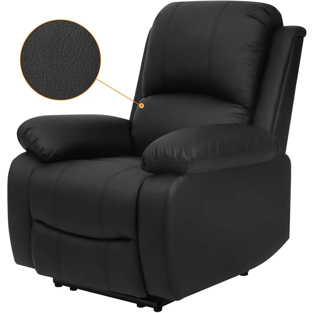 Electric Recliner Chair - Black, PU Leather