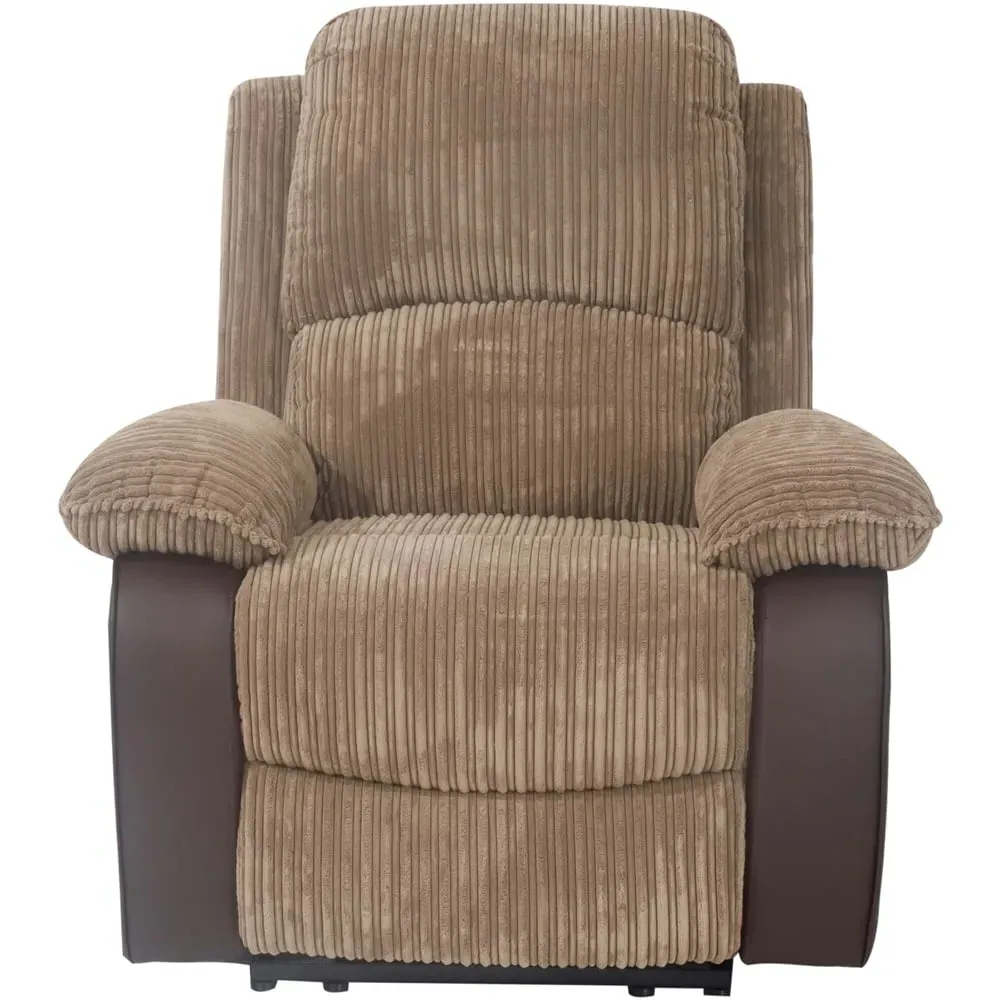 Electric Recliner Chair - Brown, Cord Fabric